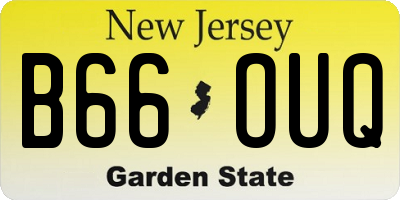 NJ license plate B66OUQ