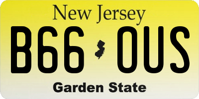 NJ license plate B66OUS