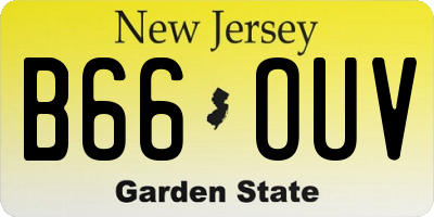 NJ license plate B66OUV