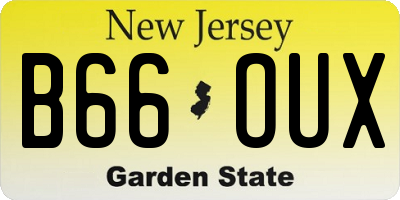 NJ license plate B66OUX