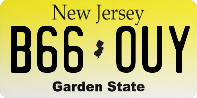 NJ license plate B66OUY