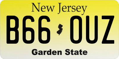 NJ license plate B66OUZ