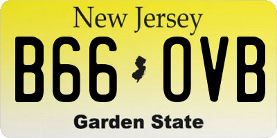 NJ license plate B66OVB