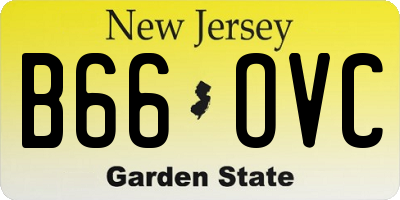 NJ license plate B66OVC