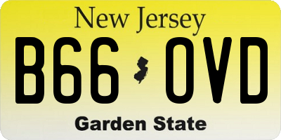 NJ license plate B66OVD