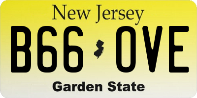 NJ license plate B66OVE