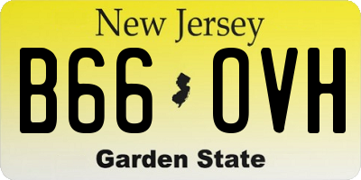 NJ license plate B66OVH