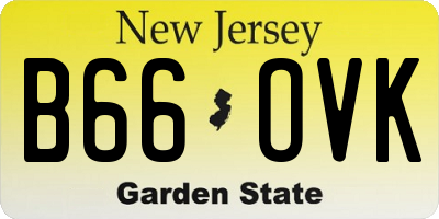 NJ license plate B66OVK