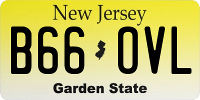 NJ license plate B66OVL