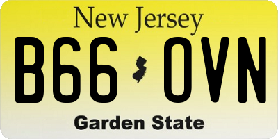 NJ license plate B66OVN