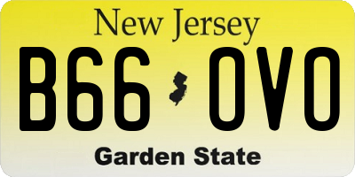 NJ license plate B66OVO