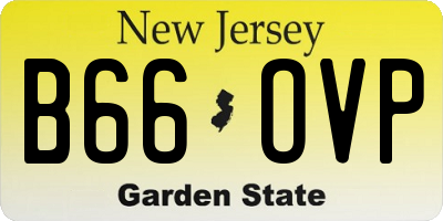 NJ license plate B66OVP