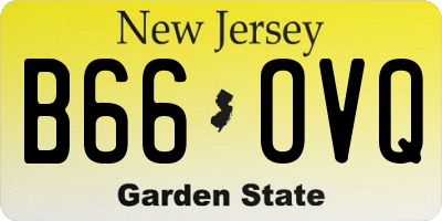 NJ license plate B66OVQ