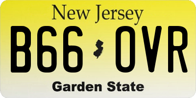 NJ license plate B66OVR