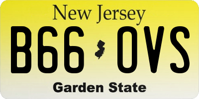 NJ license plate B66OVS