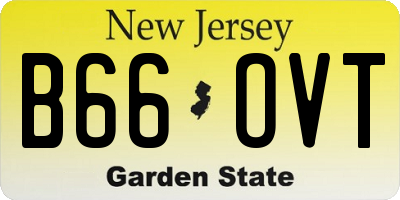 NJ license plate B66OVT