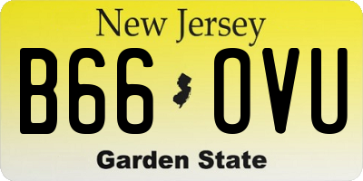 NJ license plate B66OVU