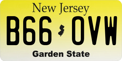 NJ license plate B66OVW