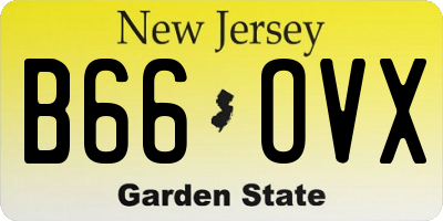 NJ license plate B66OVX