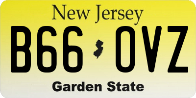 NJ license plate B66OVZ