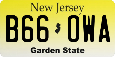 NJ license plate B66OWA