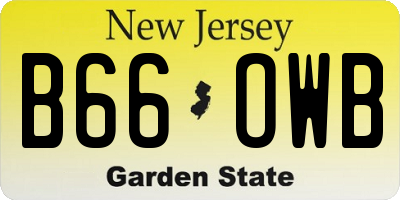 NJ license plate B66OWB
