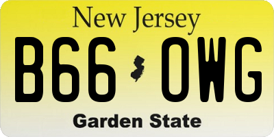 NJ license plate B66OWG