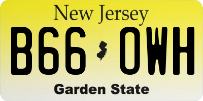 NJ license plate B66OWH