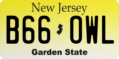 NJ license plate B66OWL