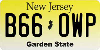 NJ license plate B66OWP