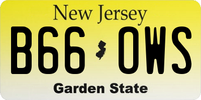NJ license plate B66OWS