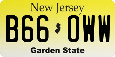 NJ license plate B66OWW