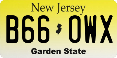 NJ license plate B66OWX