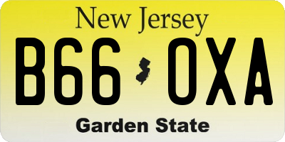 NJ license plate B66OXA