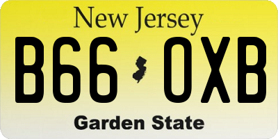NJ license plate B66OXB