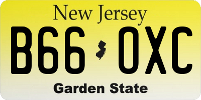 NJ license plate B66OXC