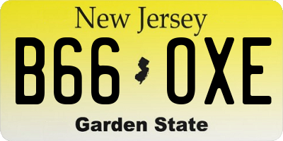 NJ license plate B66OXE
