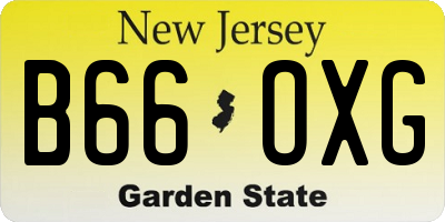 NJ license plate B66OXG