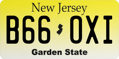 NJ license plate B66OXI