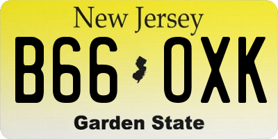 NJ license plate B66OXK