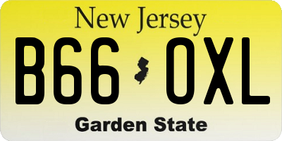 NJ license plate B66OXL