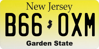 NJ license plate B66OXM