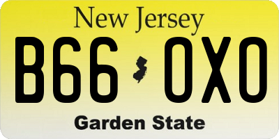 NJ license plate B66OXO