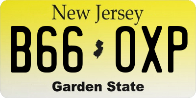 NJ license plate B66OXP