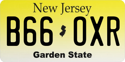NJ license plate B66OXR
