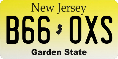 NJ license plate B66OXS