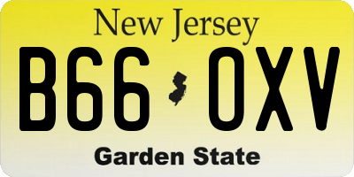 NJ license plate B66OXV
