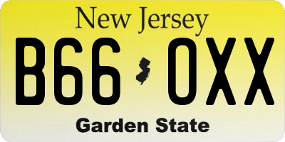NJ license plate B66OXX