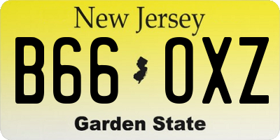 NJ license plate B66OXZ