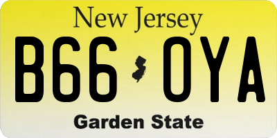 NJ license plate B66OYA